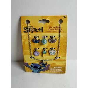 Disney Stitch Charm Necklace Set with Interchangeable Charms NEW